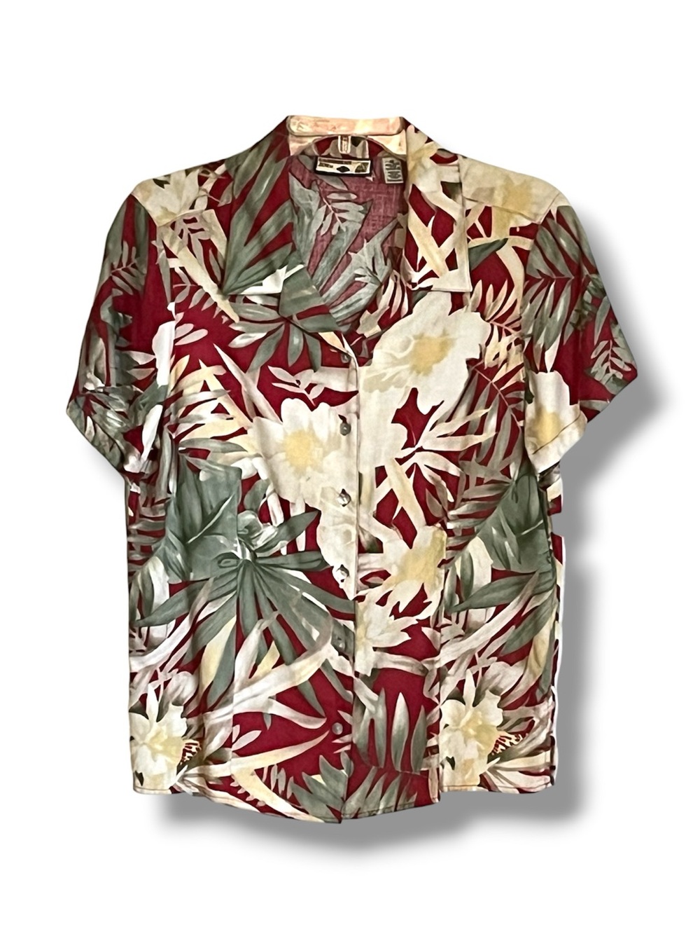 Caribbean Joe Island Tropical Vacation Resortwear Short Sleeve Button-Down Top - Picture 3 of 11